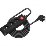 Retlux prodlužovací kabel RPC 21 B 5m/3 (Černý)